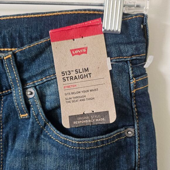 Levi's 513 Slim Straight Medium Wash Jeans Size 29x32 - Picture 5 of 6